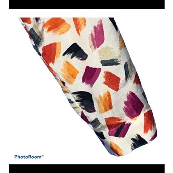 Anne Klein Novelty Print Mandarin Neck Blouse – Medium | Business Casual - Picture 6 of 14